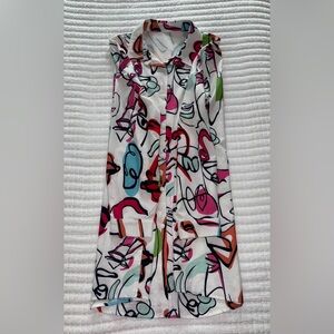 SHEIN Multicolor Abstract Print Blouse